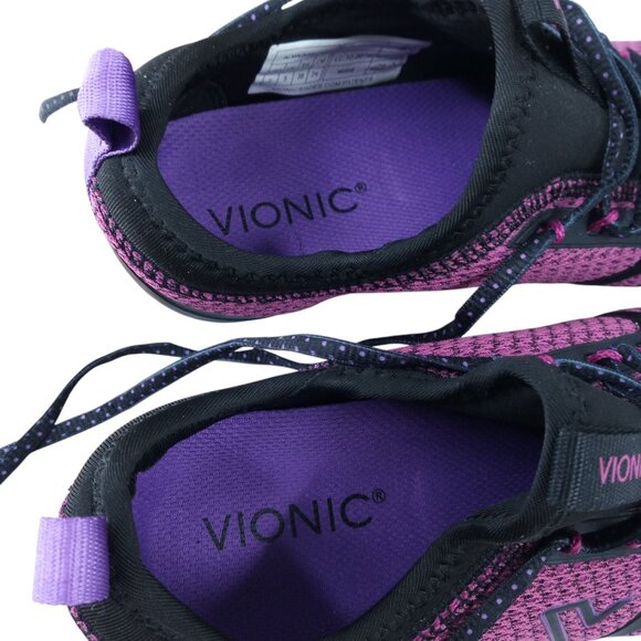 Vionic Alma Mesh Purple Comfort Slip On Lace Up Tennis Shoes Size 7 Wide Walking - Picture 10 of 14